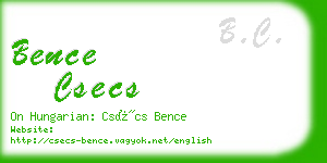 bence csecs business card